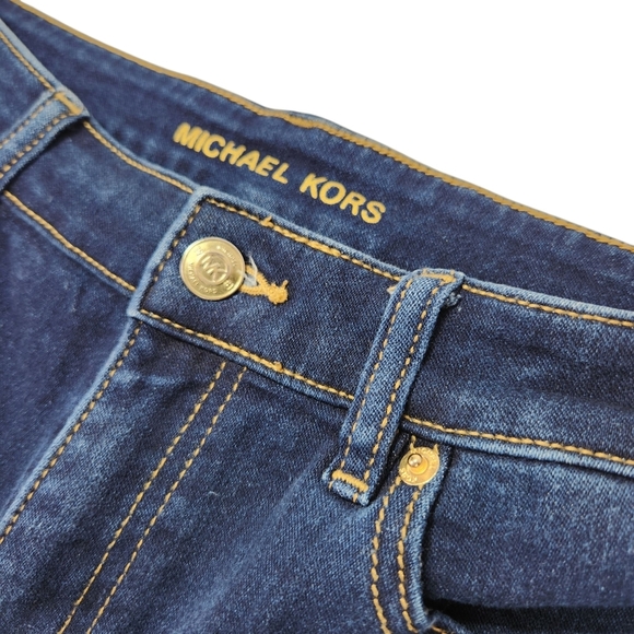 Michael Kors Selma Skinny Blue Jeans with Gold Accents Size 10 - Picture 5 of 11